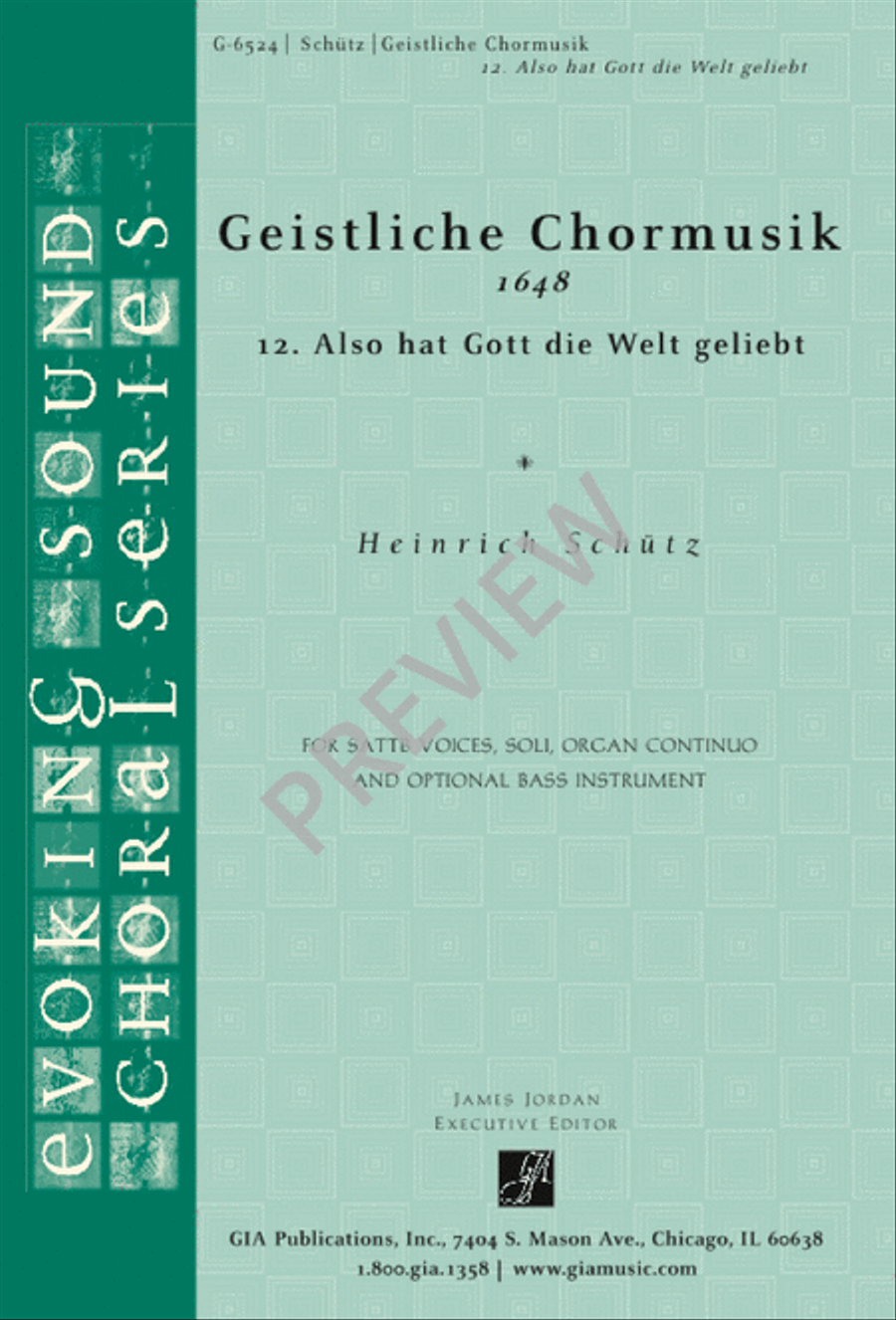 Geistliche Chormusik: Also hat Gott die Welt geliebt SATTB scores gallery preview page 1