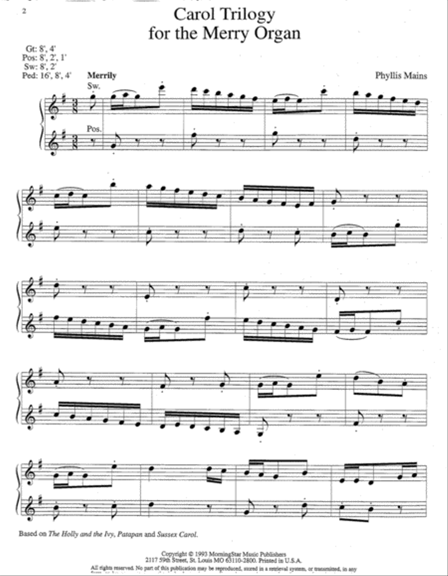 Carol Trilogy for the Merry Organ Organ scores gallery preview page 2
