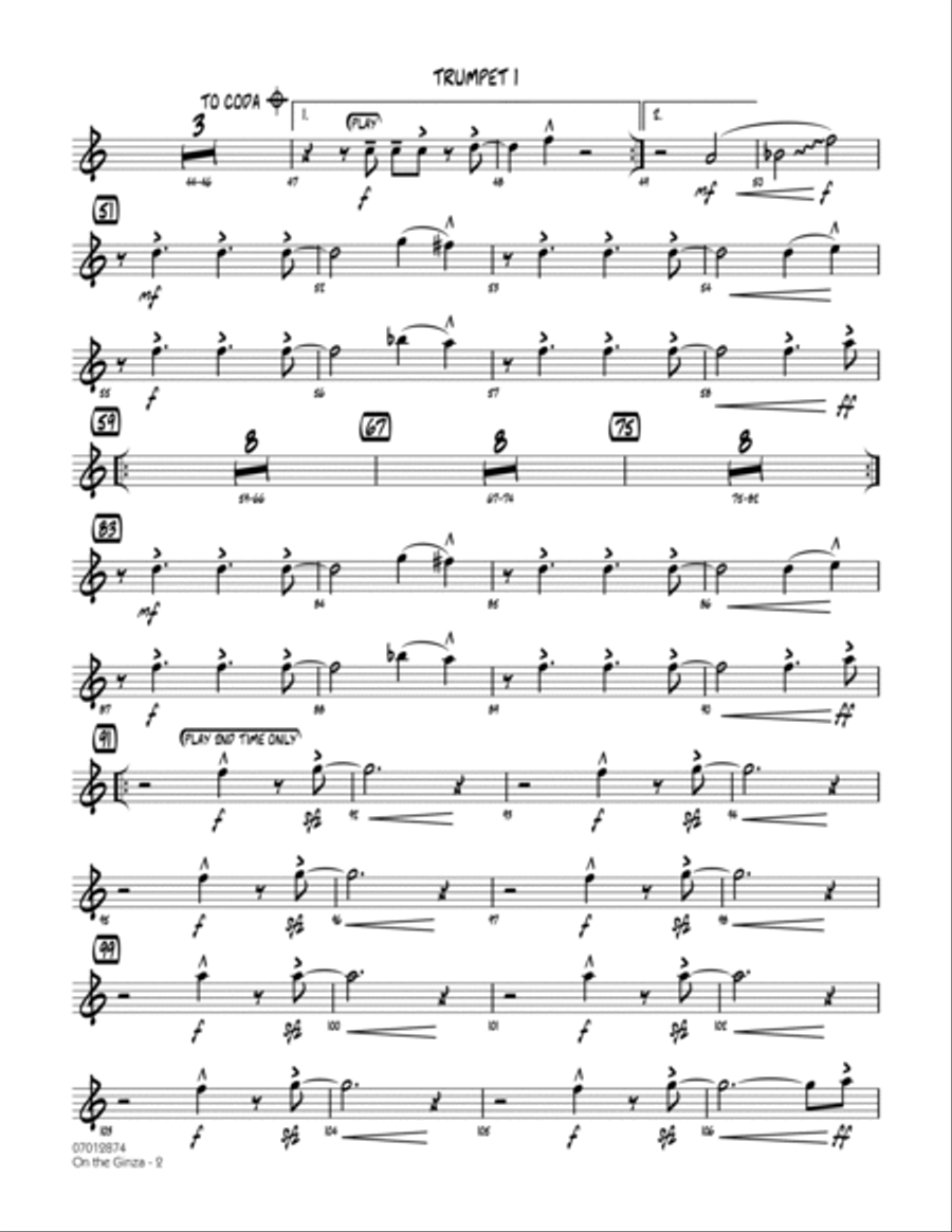 On The Ginza - Trumpet 1 Trumpet scores gallery preview page 2