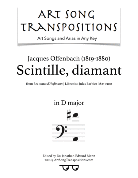 Scintille, diamant (transposed to D major)