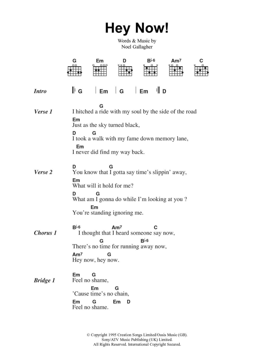 Hey Now! Hey Now! Easy Guitar scores gallery preview page 1