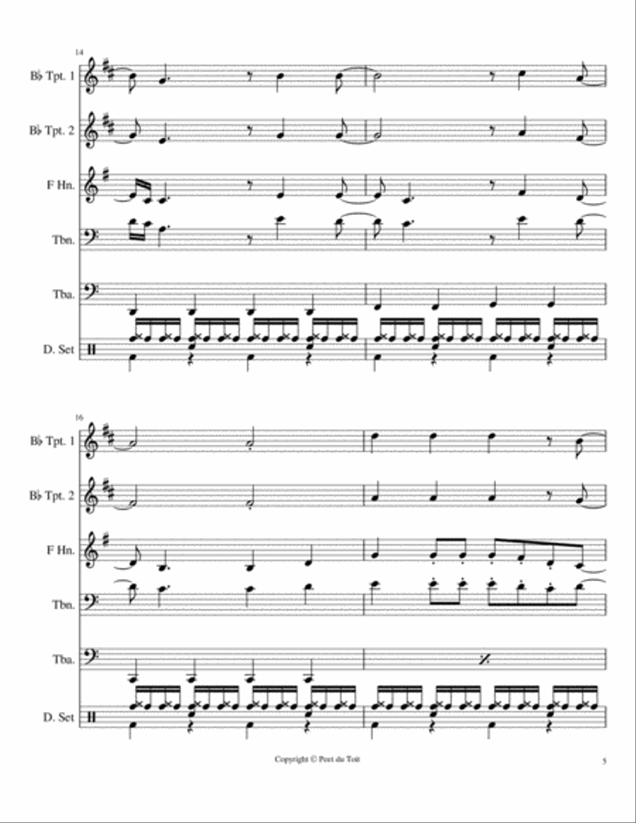 I've Gotta Get A Message To You Brass Ensemble scores gallery preview page 5