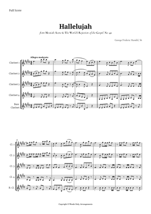Book cover for Hallelujah from Messiah by Handel for Clarinet Quintet