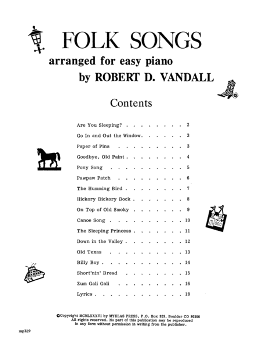 Folk Songs for Easy Piano