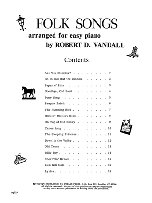 Book cover for Folk Songs for Easy Piano