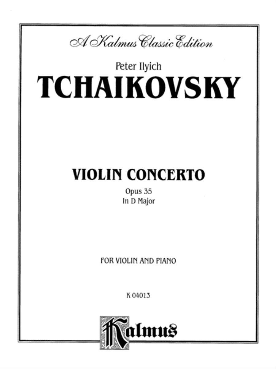 Tchaikovsky: Violin Concerto in D Major, Op. 35 Violin Solo scores gallery preview page 1