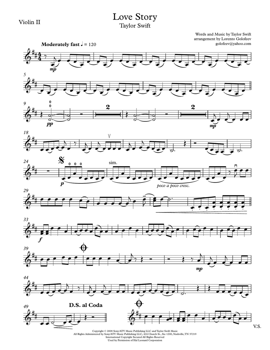 Love Story String Quartet scores gallery preview page 3