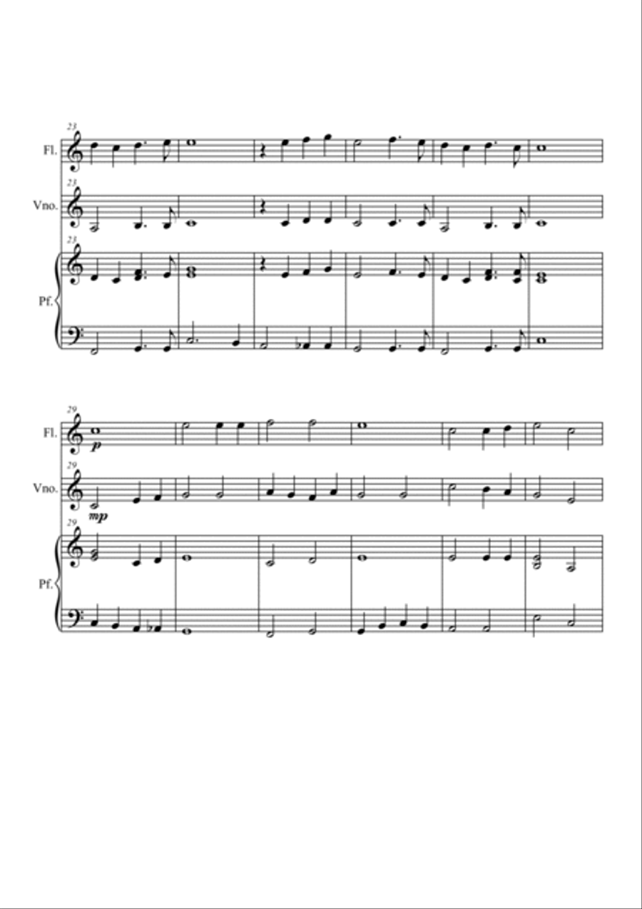Dolce sentire. Trio flute, violin and piano Small Ensemble scores gallery preview page 3