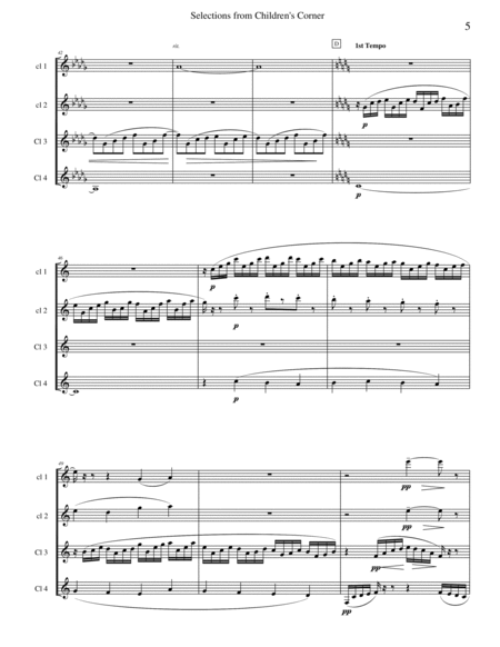 Debussy Children's Corner for Clarinet Quartet image number null