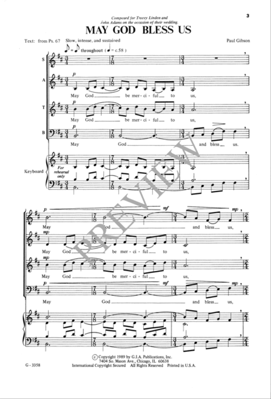 May God Bless Us May God Bless Us 4-Part scores gallery preview page 4