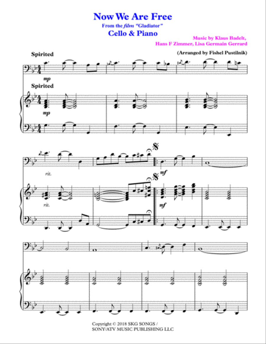 Gladiator Main Theme Piano scores gallery preview page 2