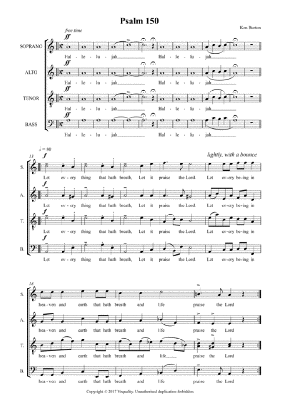 Psalm 150 Psalm 150 4-Part scores gallery preview page 3