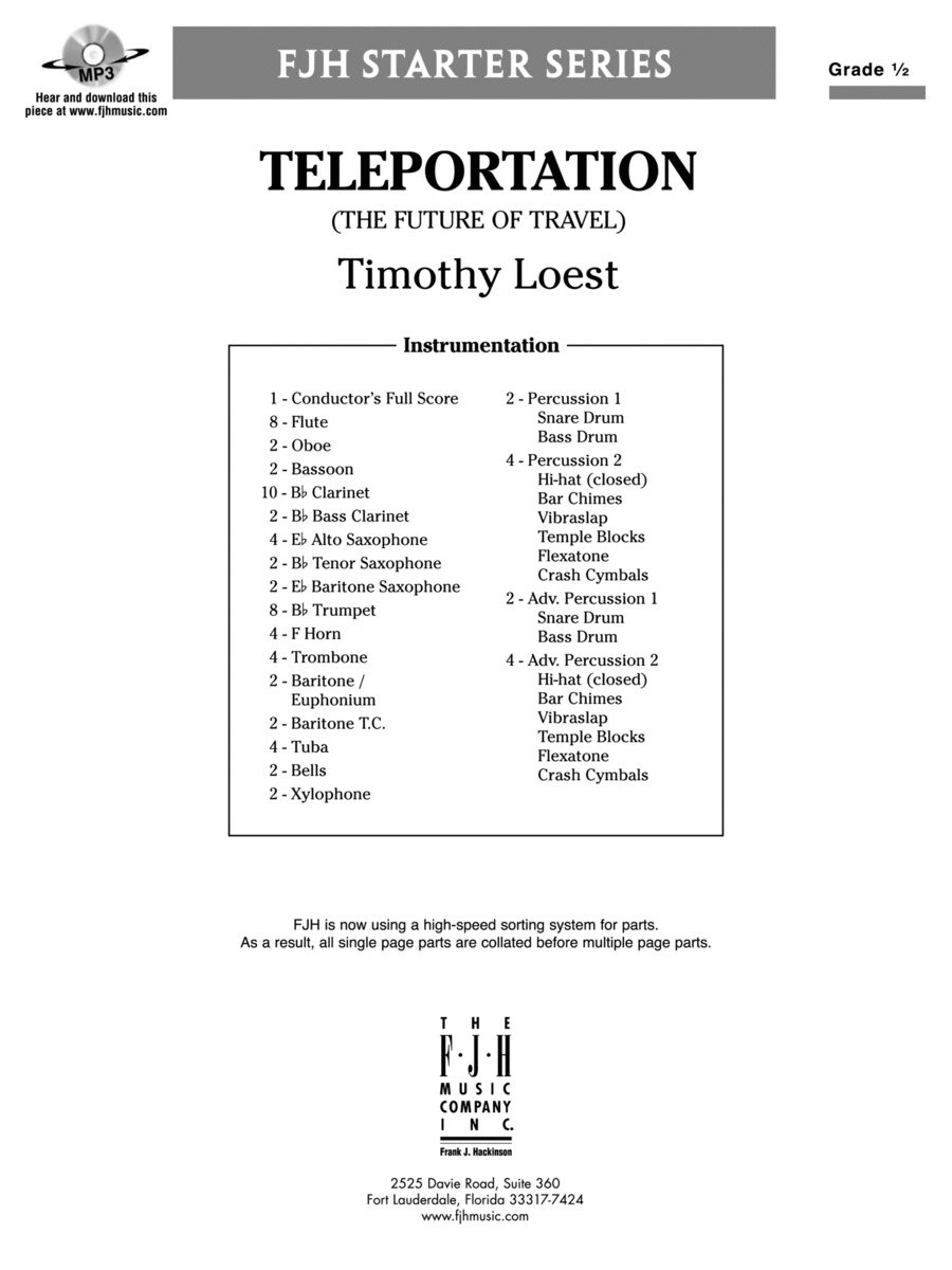 Teleportation: Score Concert Band scores gallery preview page 1