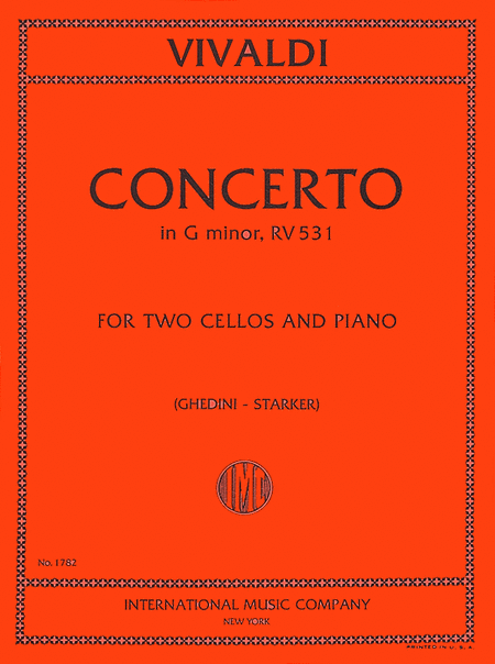 Antonio Vivaldi: Concerto in G minor, RV 531 - for Two Cellos and Piano
