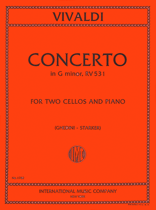 Book cover for Concerto in G minor, RV 531 - for Two Cellos and Piano