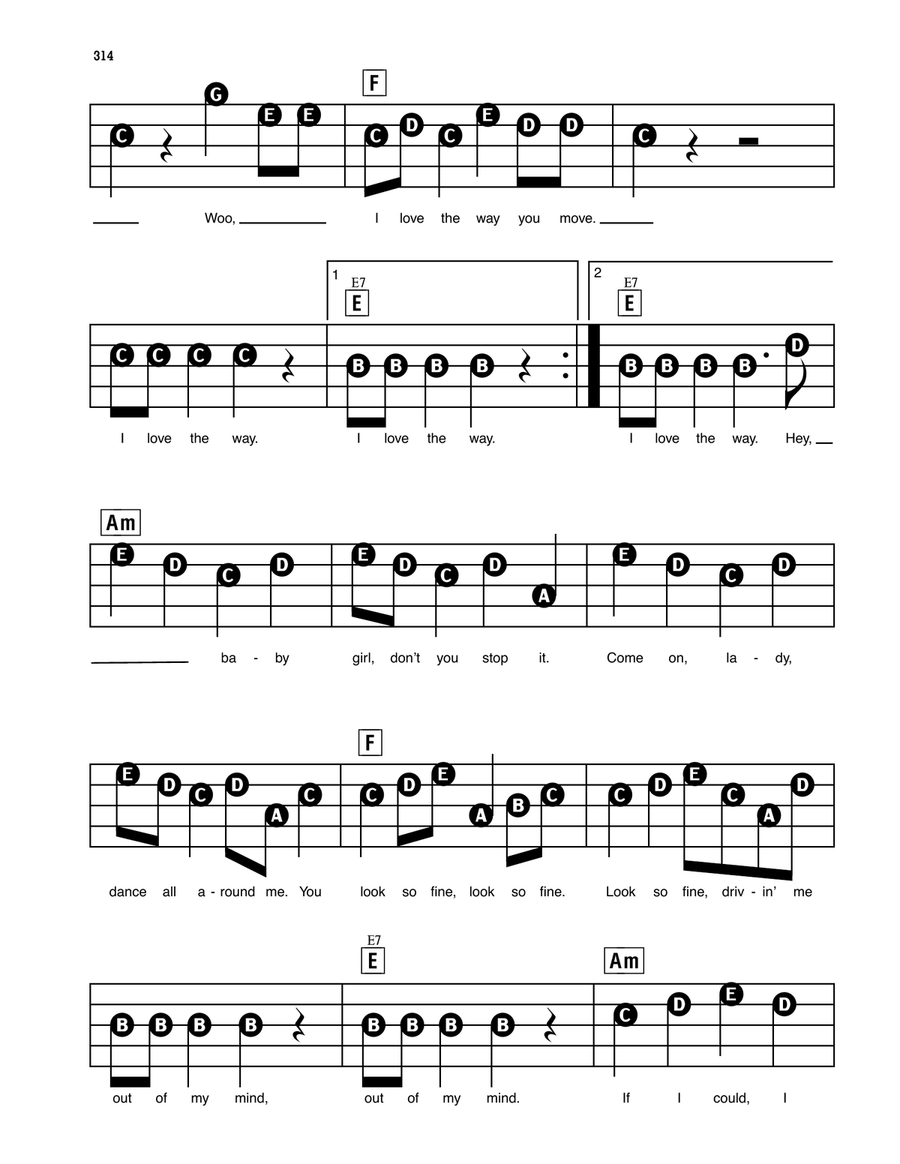 The Way You Move (feat. Sleepy Brown) Electronic Keyboard scores gallery preview page 2
