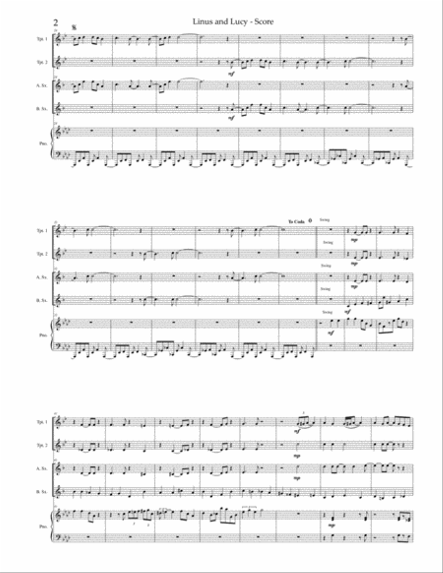 Linus And Lucy Linus And Lucy Jazz Ensemble scores gallery preview page 3