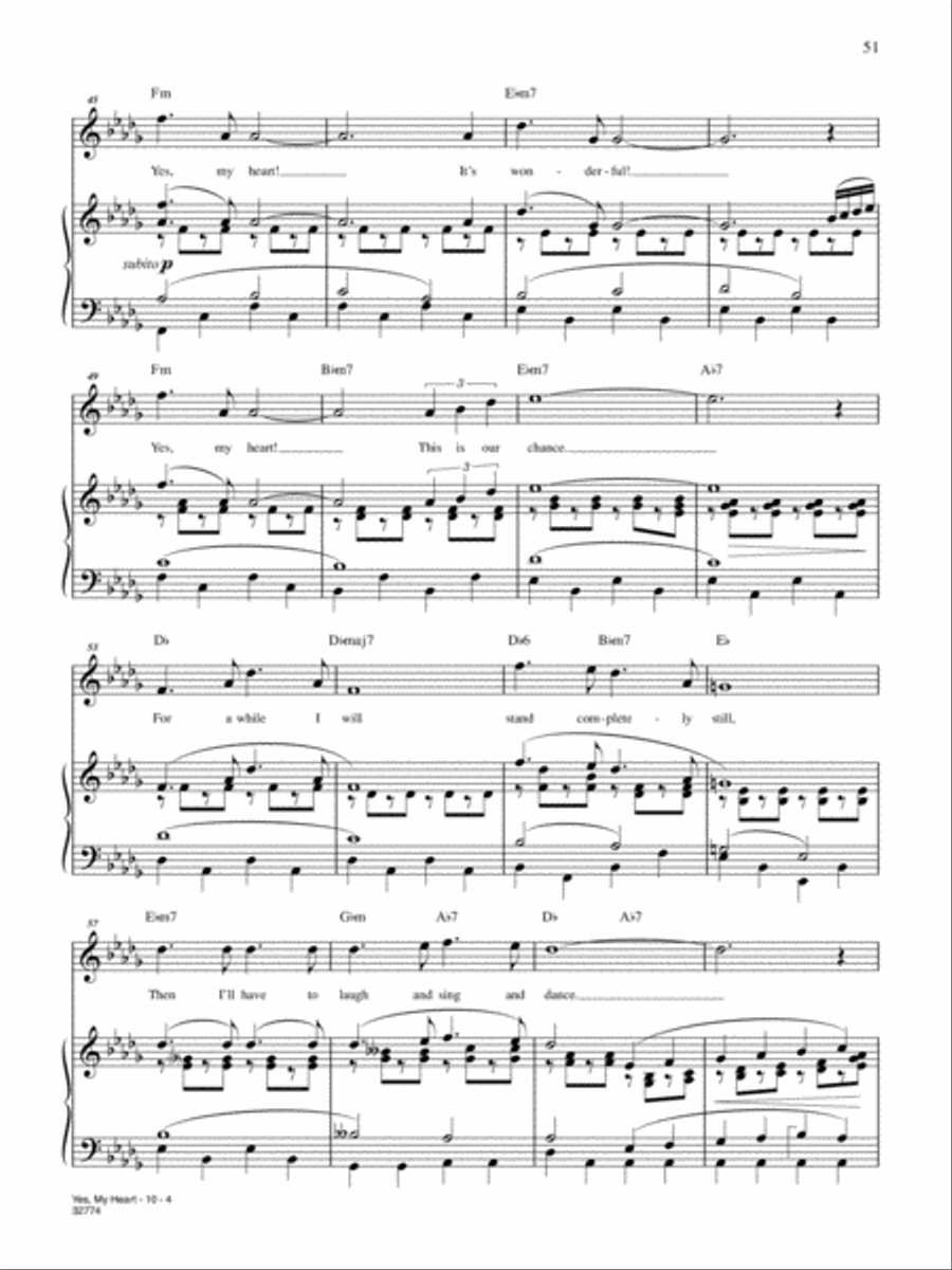 Yes, My Heart Yes, My Heart Piano, Vocal, Guitar scores gallery preview page 4