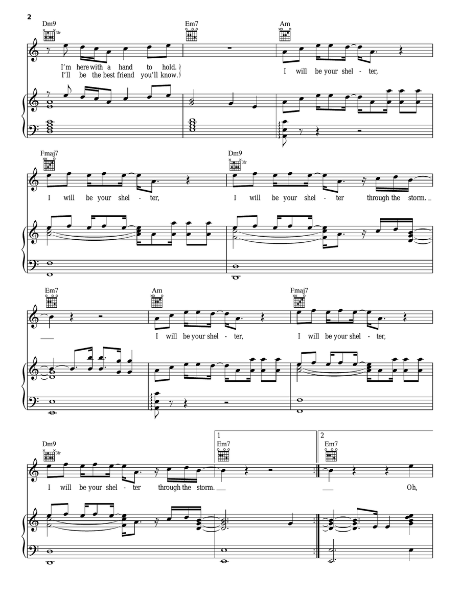 Shelter Shelter Piano, Vocal, Guitar scores gallery preview page 2