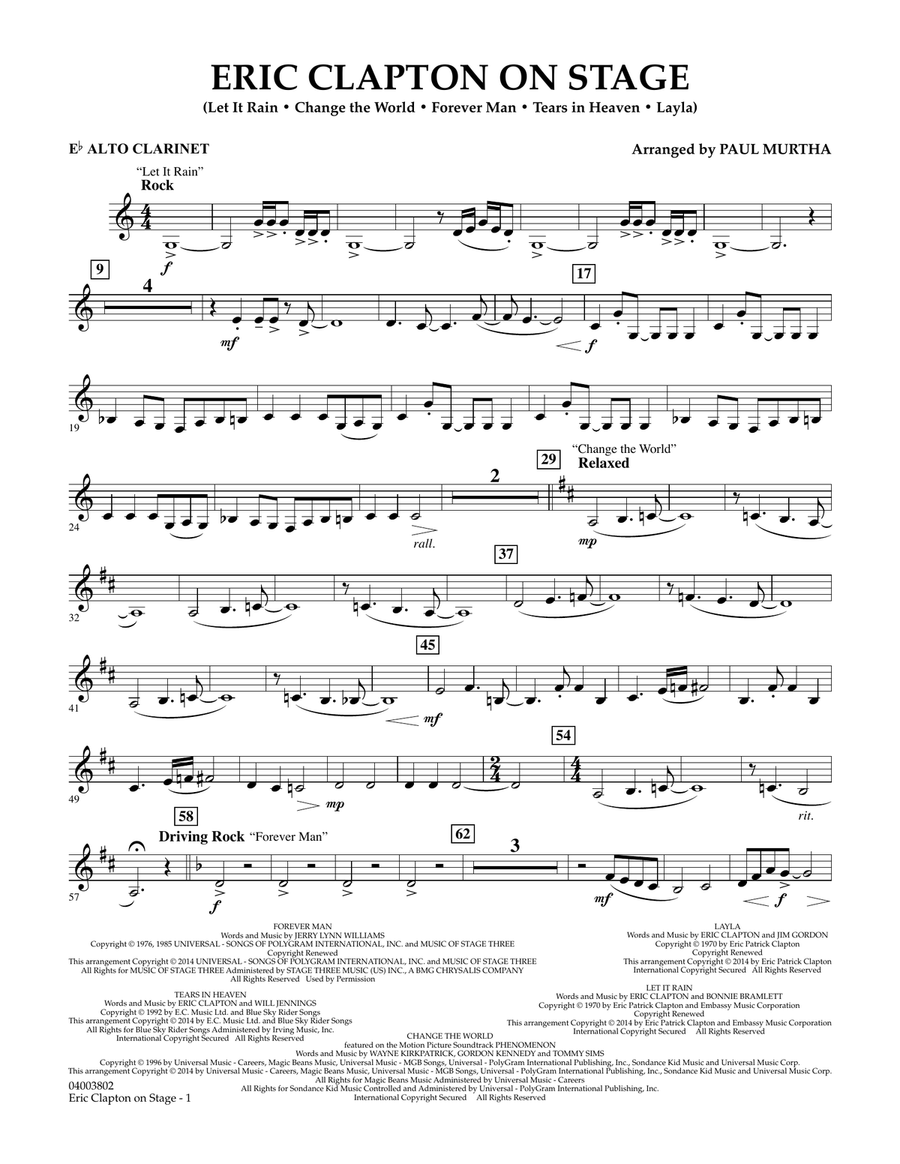 Eric Clapton on Stage - Eb Alto Clarinet
