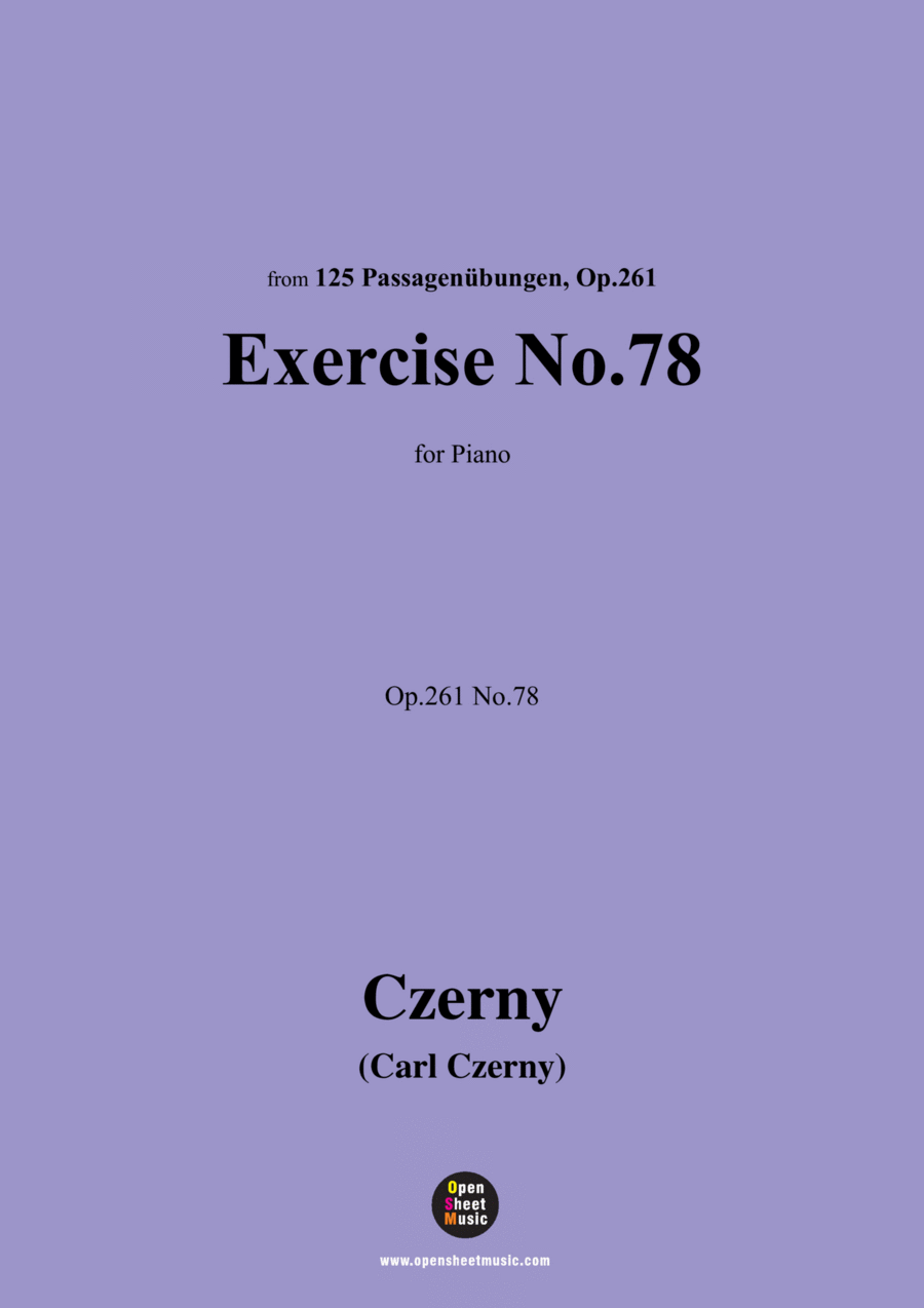C. Czerny-Exercise No.78,Op.261 No.78 Piano Method scores gallery preview page 1