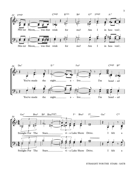 Straight For The Stars SATB and Guitar image number null