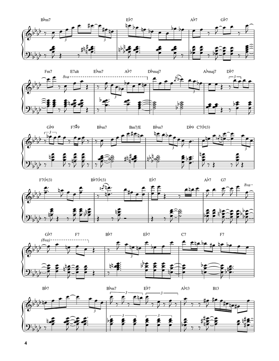 A Sleepin' Bee (from House Of Flowers) Piano Solo scores gallery preview page 4