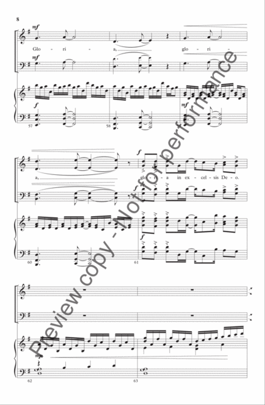 Gloria in Excelsis (from LUX) 4-Part scores gallery preview page 8