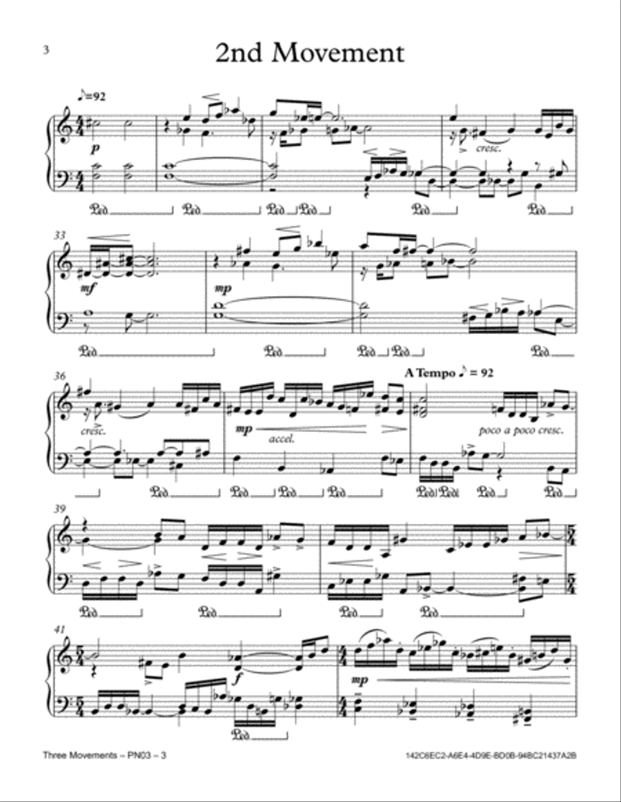 Three Movements Piano Solo scores gallery preview page 4