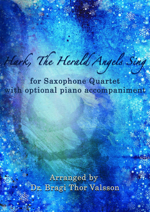 Book cover for Hark, The Herald Angels Sing - Saxophone Quartet with Piano accompaniment