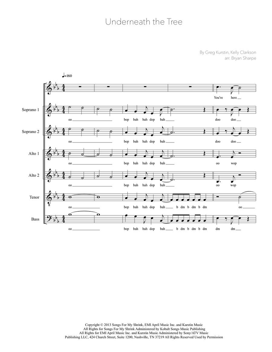 Underneath The Tree Divisi scores gallery preview page 1