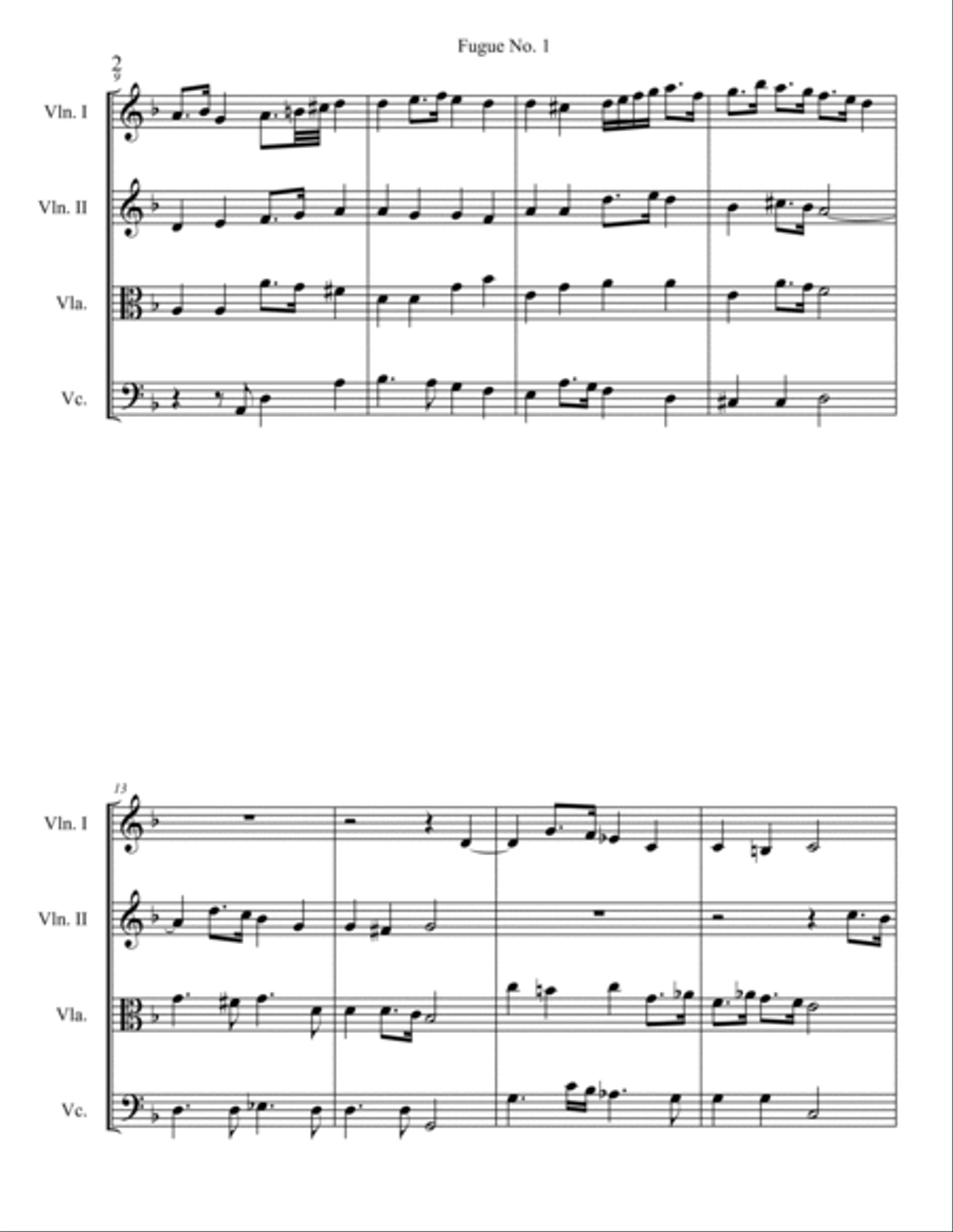 Fugue No. 1 Fugue No. 1 String Quartet scores gallery preview page 2