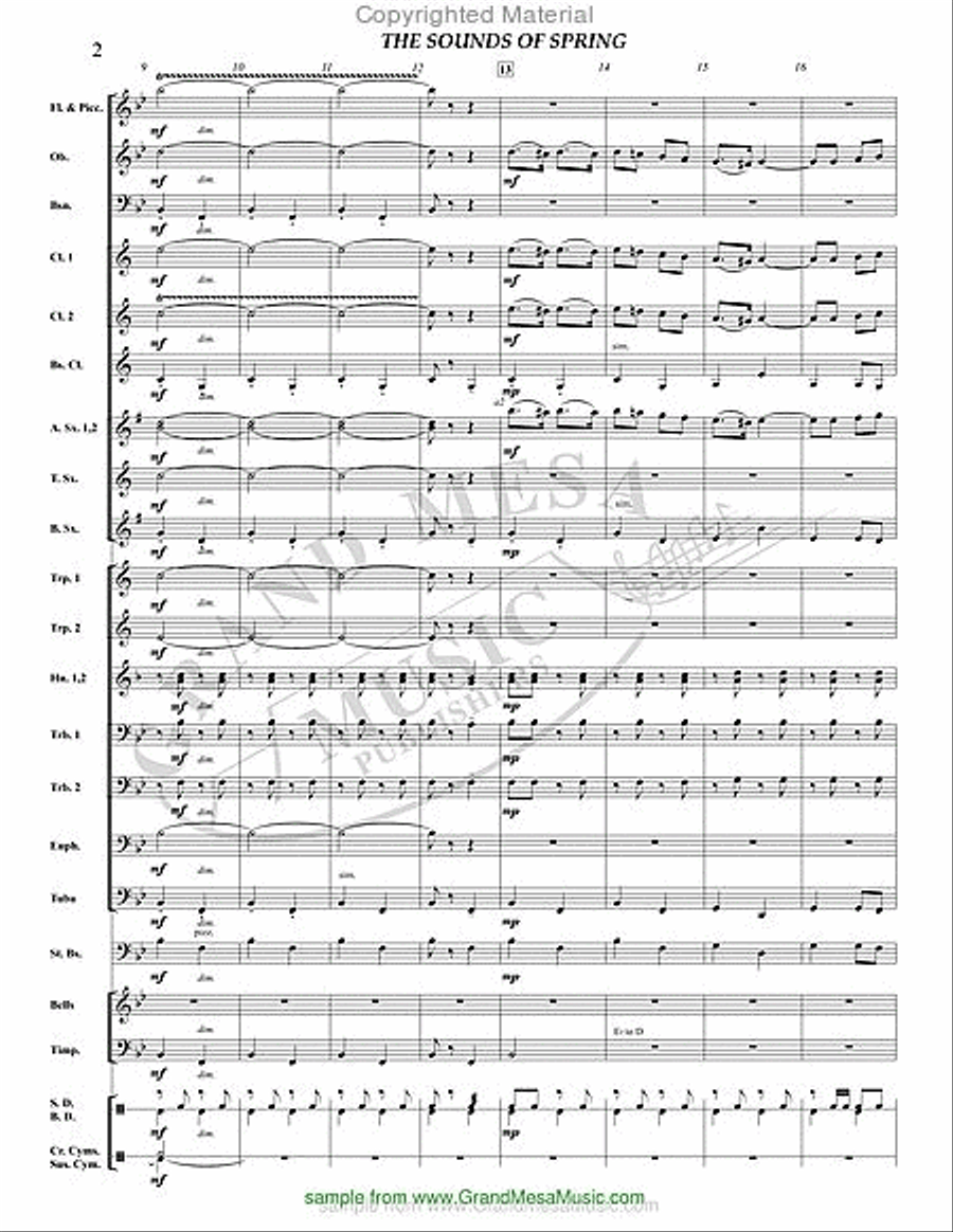 The Sounds of Spring The Sounds of Spring Concert Band scores gallery preview page 3