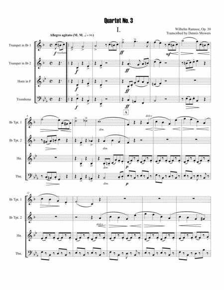 Quartet No. 3 for Brass - Wilhelm Ramsoe, Op. 30 image number null