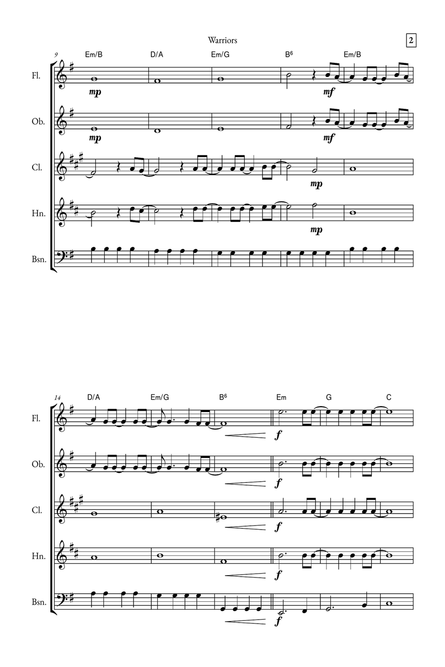 Warriors Woodwind Quintet scores gallery preview page 2