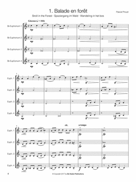 14 Intermediate Euphonium Quartets