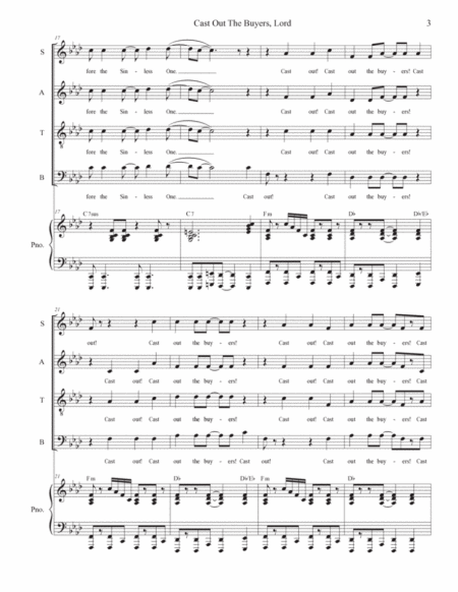 Cast Out The Buyers, Lord (Vocal Quartet - (SATB) image number null
