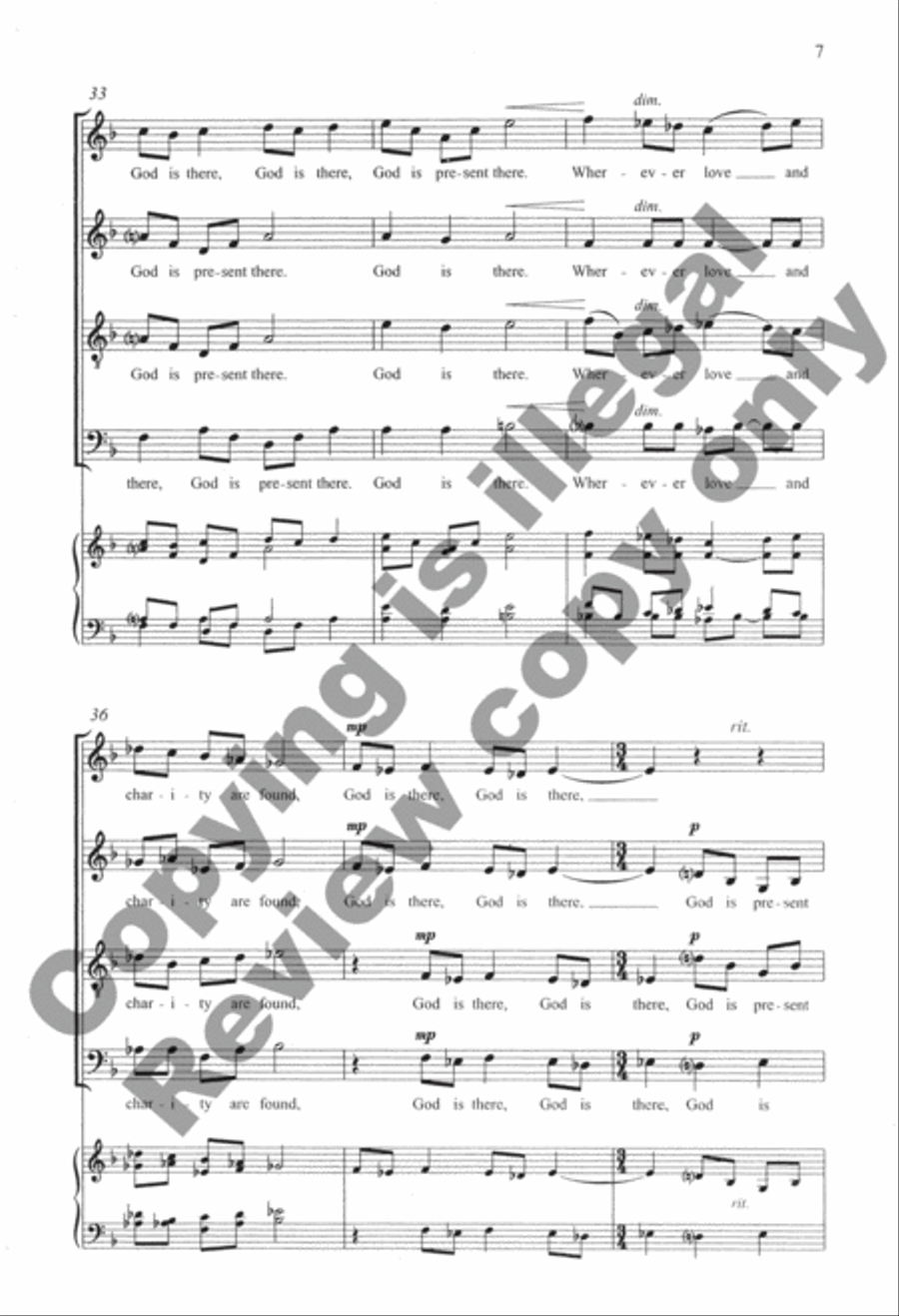Ubi Caritas Ubi Caritas 4-Part scores gallery preview page 8