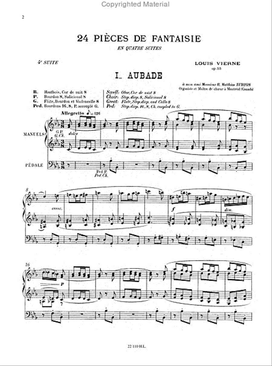Pièces de fantaisie Op.55 suite n°4 Organ Solo scores gallery preview page 5