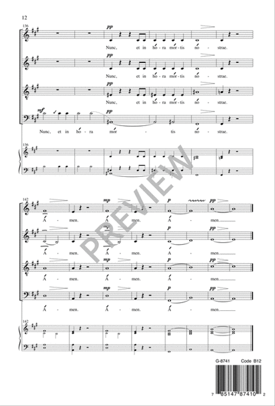 Ave Maria 4-Part scores gallery preview page 13