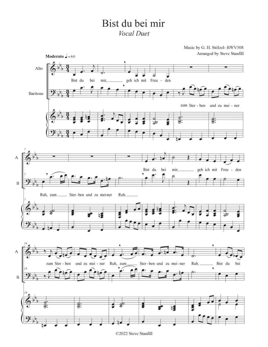 Bist du bei mir Piano scores gallery preview page 1