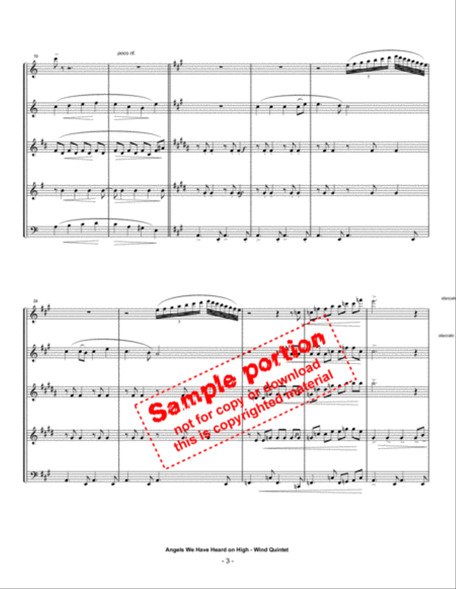 Angels We Have Heard on High Woodwind Ensemble scores gallery preview page 3