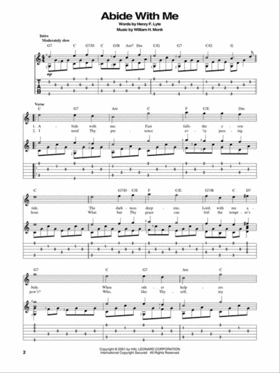 Favorite Hymns for Solo Guitar Electric Guitar scores gallery preview page 4