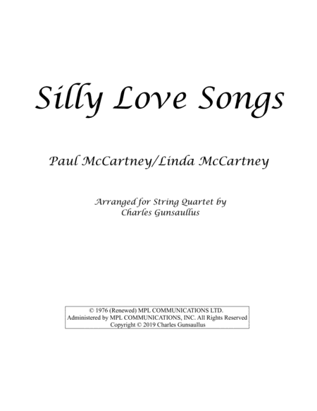 Silly Love Songs image number null