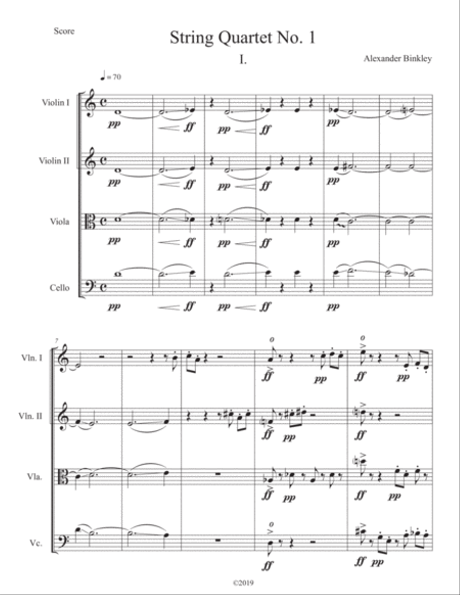String Quartet No. 1 String Quartet No. 1 String Quartet scores gallery preview page 1