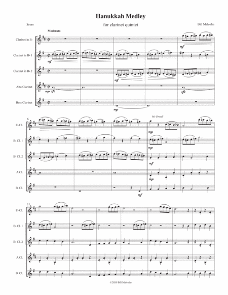 Hanukkah Medley for clarinet quintet image number null