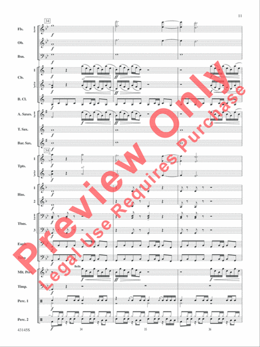 House of Cards (Theme) Concert Band scores gallery preview page 12