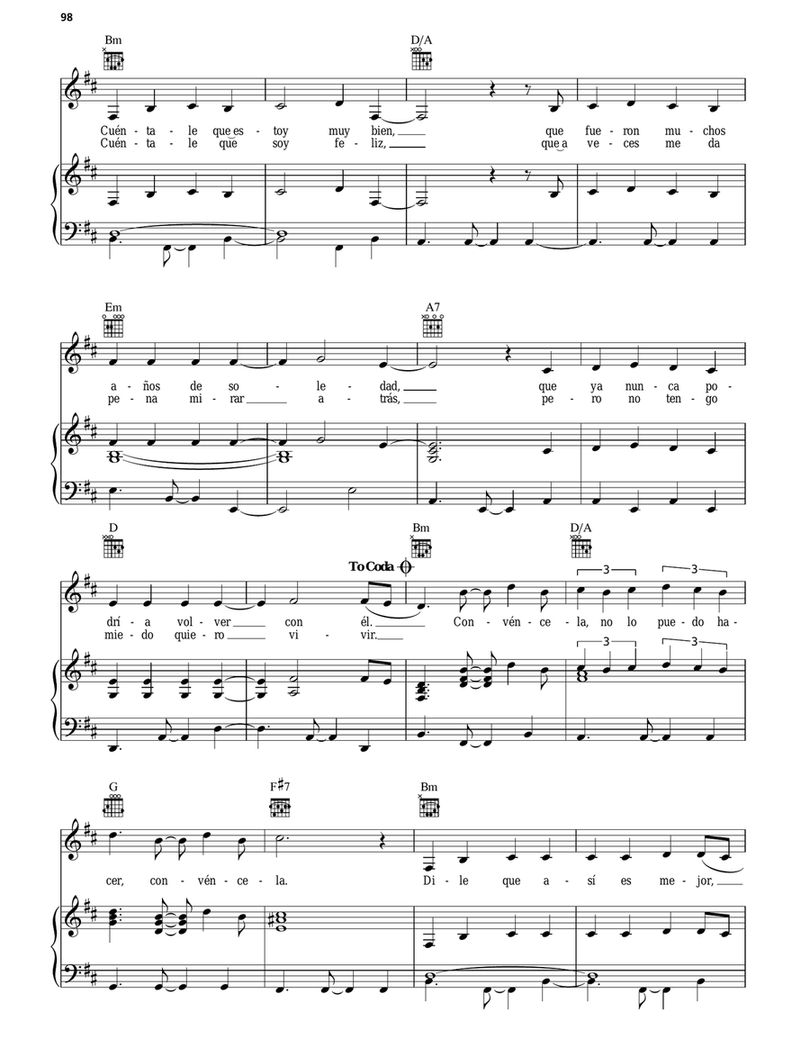 Por Ese Hombre Piano, Vocal, Guitar scores gallery preview page 5