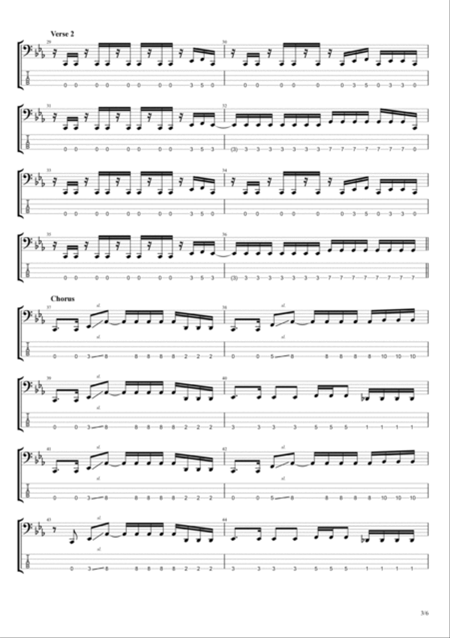 Stricken Bass Guitar scores gallery preview page 3