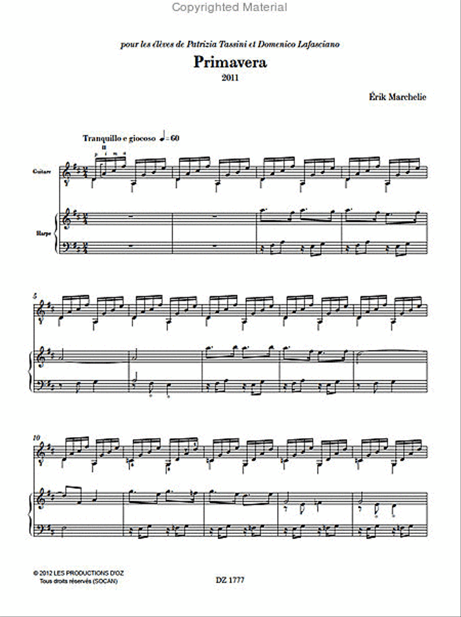 Primavera Harp scores gallery preview page 2